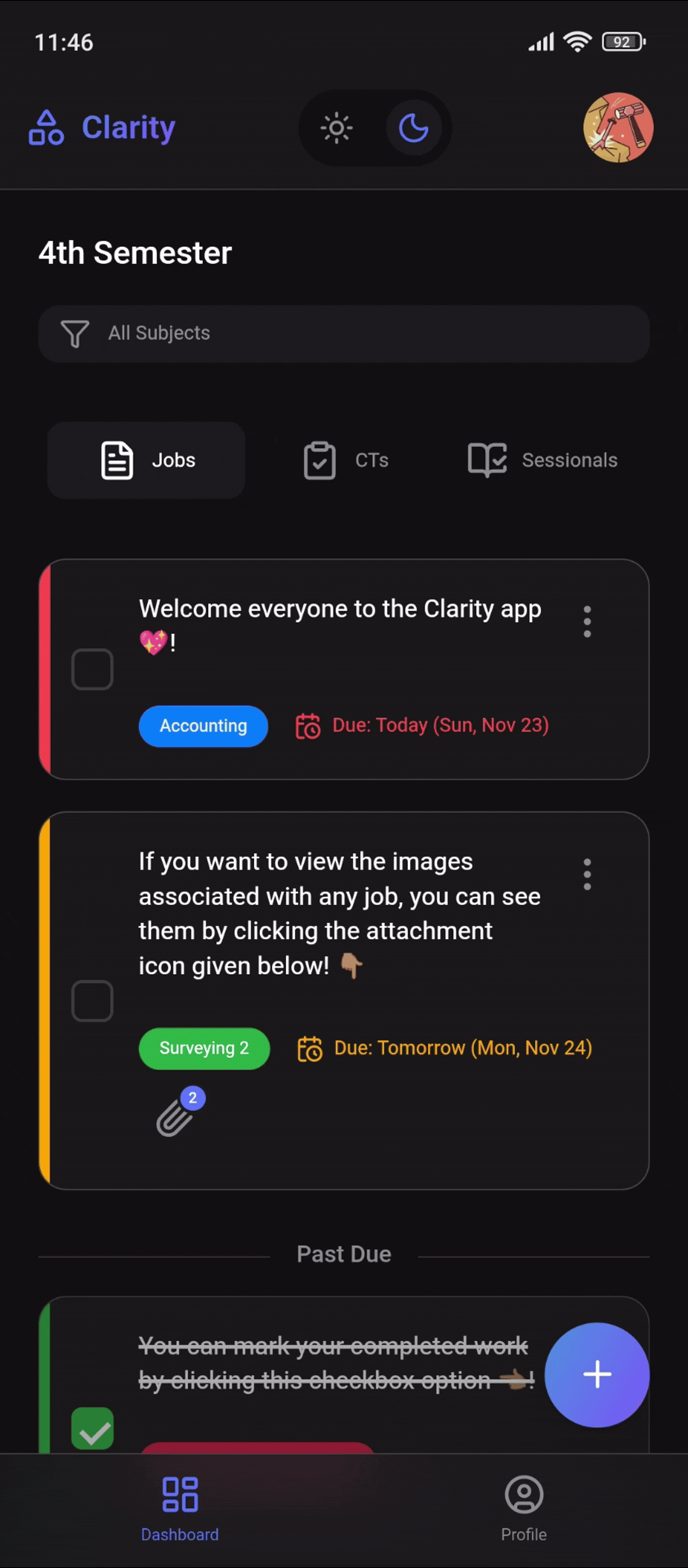Clarity App Interface